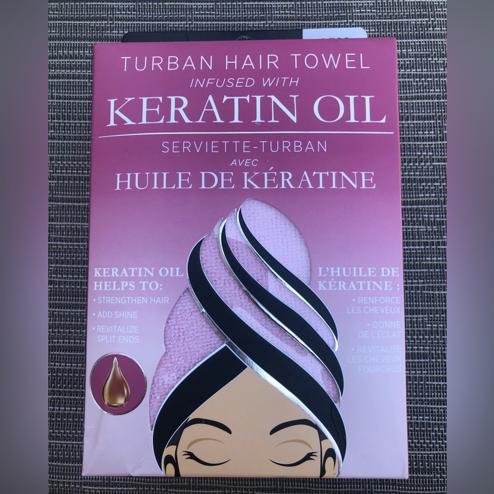 Women’s Studio Dry Keratin Oil Infused Hair Turban Towel New